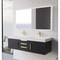 Castello Usa Thames 60-inch Black Vanity Set with White Top and Gold Handles CB-MC-60BLK-GLD-20146-WH - alternate 2